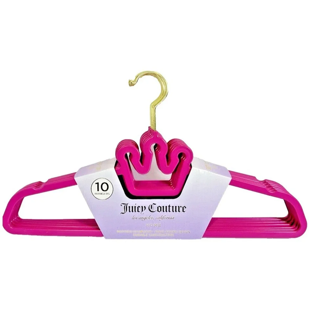 Juicy Couture Home Pink Crown Clothes Hangers 20 Count 2 Packs of 10 New